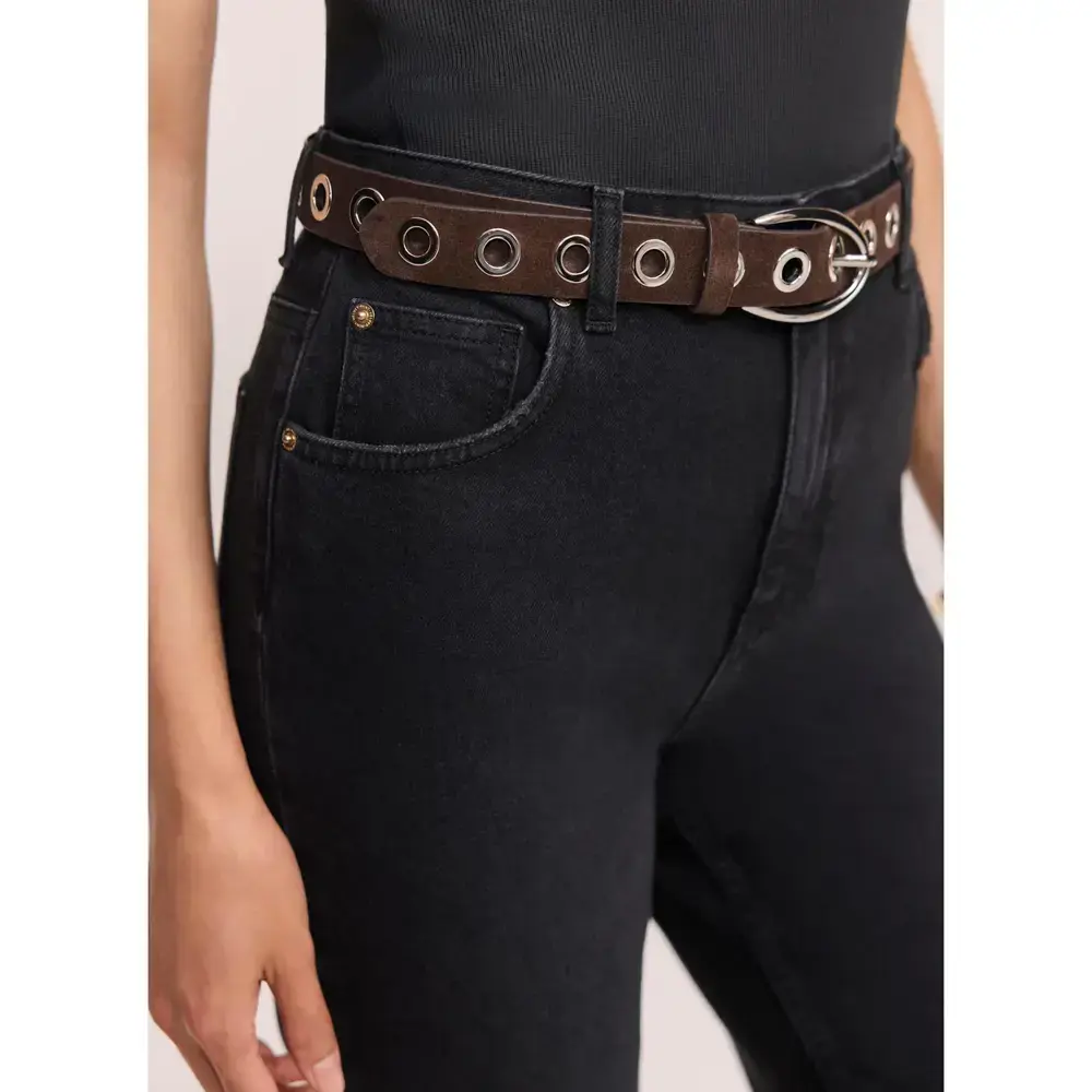 Mint Velvet Brown Suede Eyelet Belt